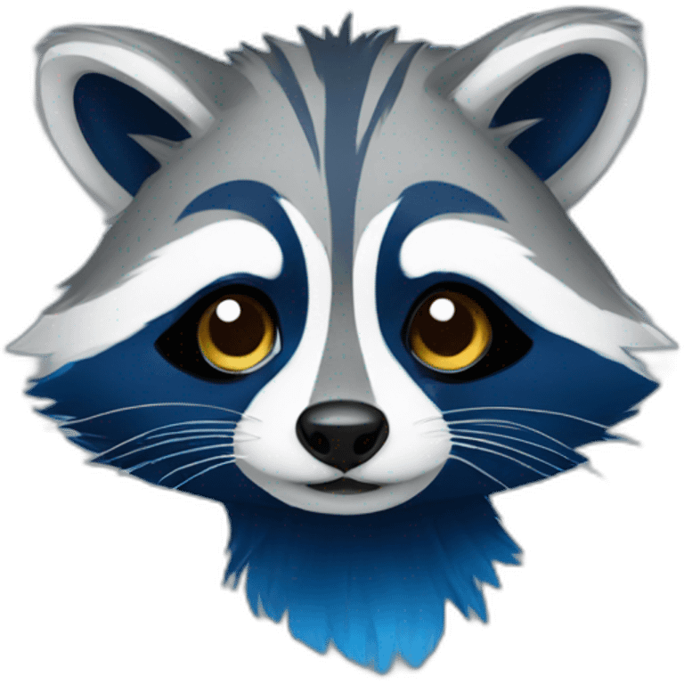 Blue raccoon emoji