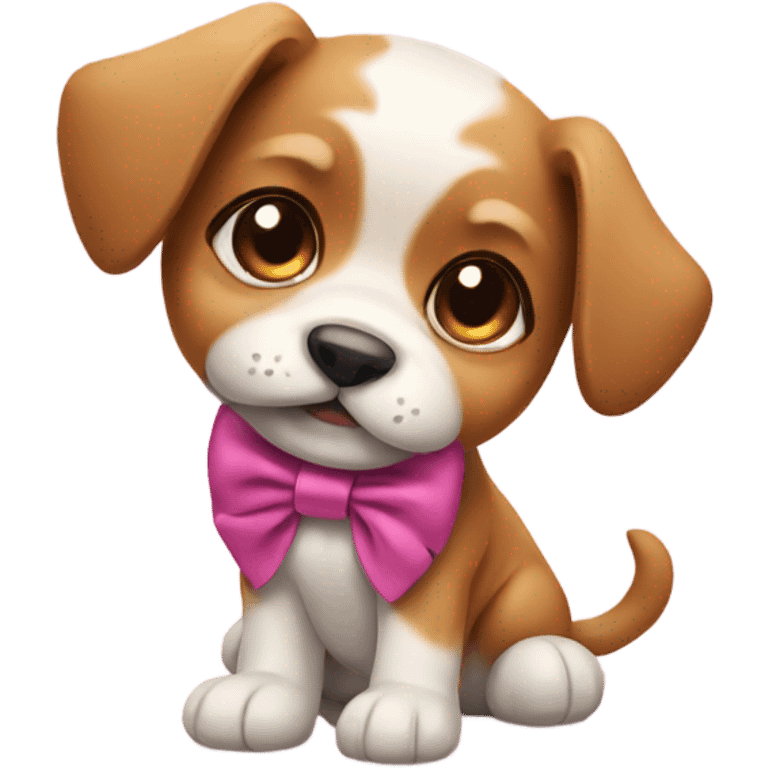 Puppy with bow emoji