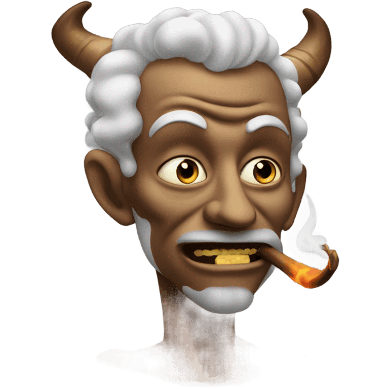 Horned guy smoking emoji