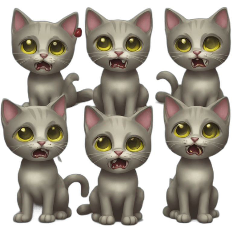 group of zombie kitten emoji