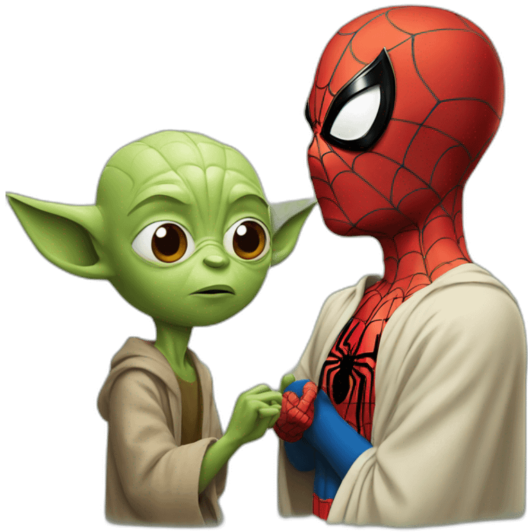 Spider Man Speaking with Yoda emoji