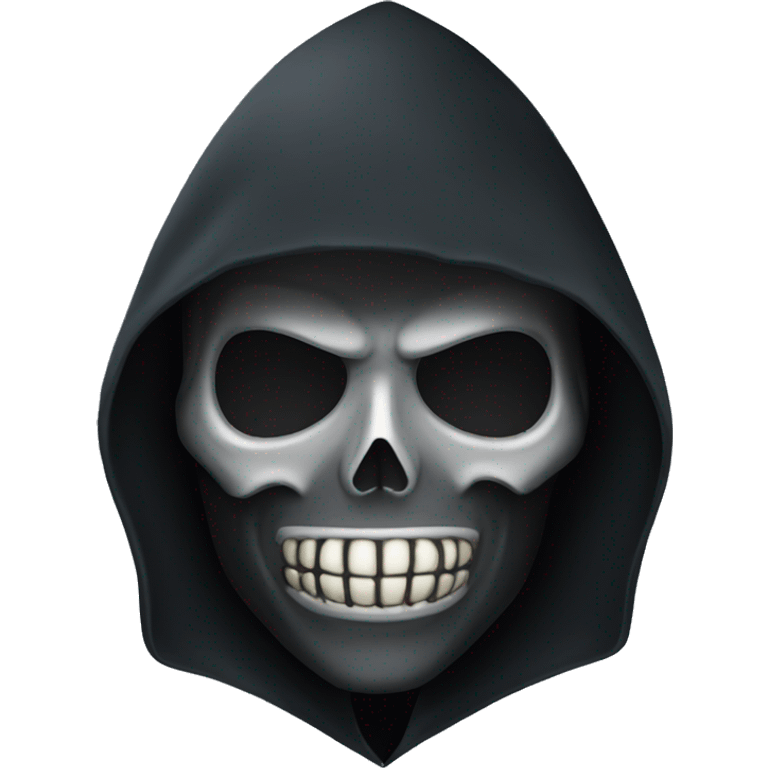 Grim reaper with high hood wearing mask emoji