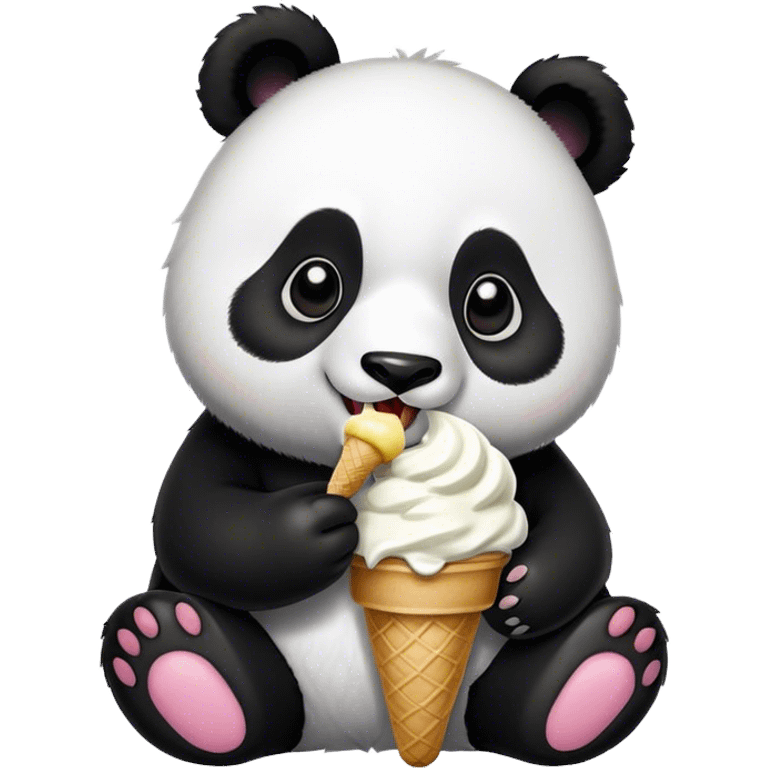 Panda eating ice cream emoji