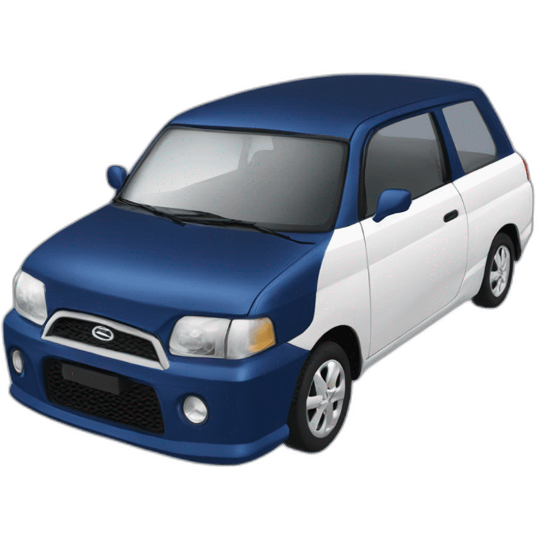 daihatsu dark blue atrai and white saluki emoji