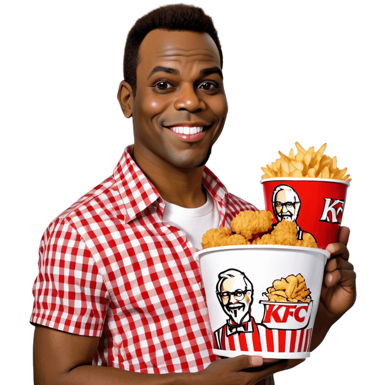 african american man holding kfc emoji