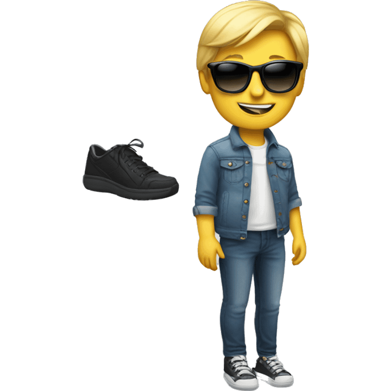 Siri with sunglasses and shoes emoji