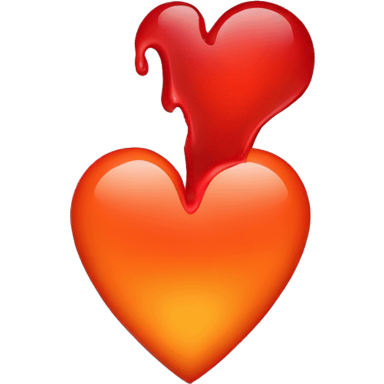 bleeding red heart glowing red-orange emoji