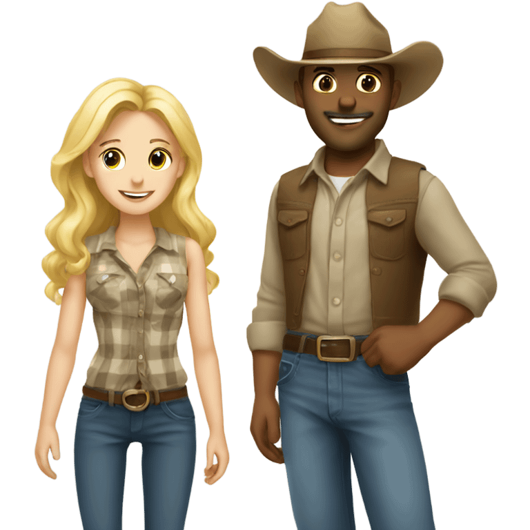 Tall country boy with blonde girl emoji