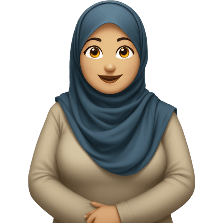 Muslim Hijabi chubby girl smiling  emoji