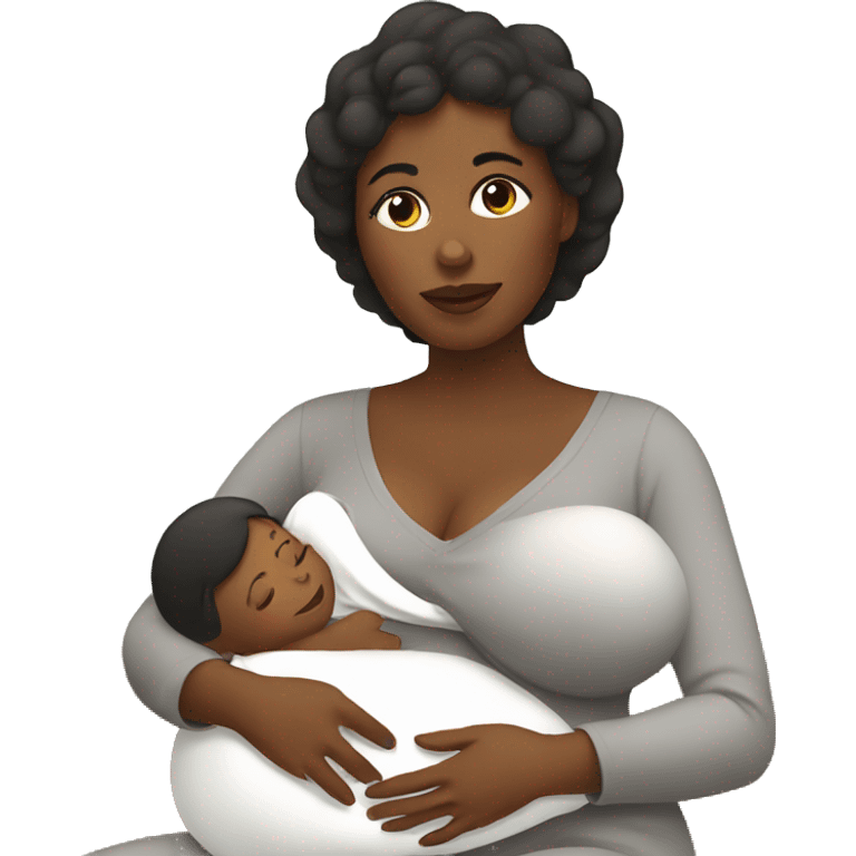 Black mom breastfeeding  emoji