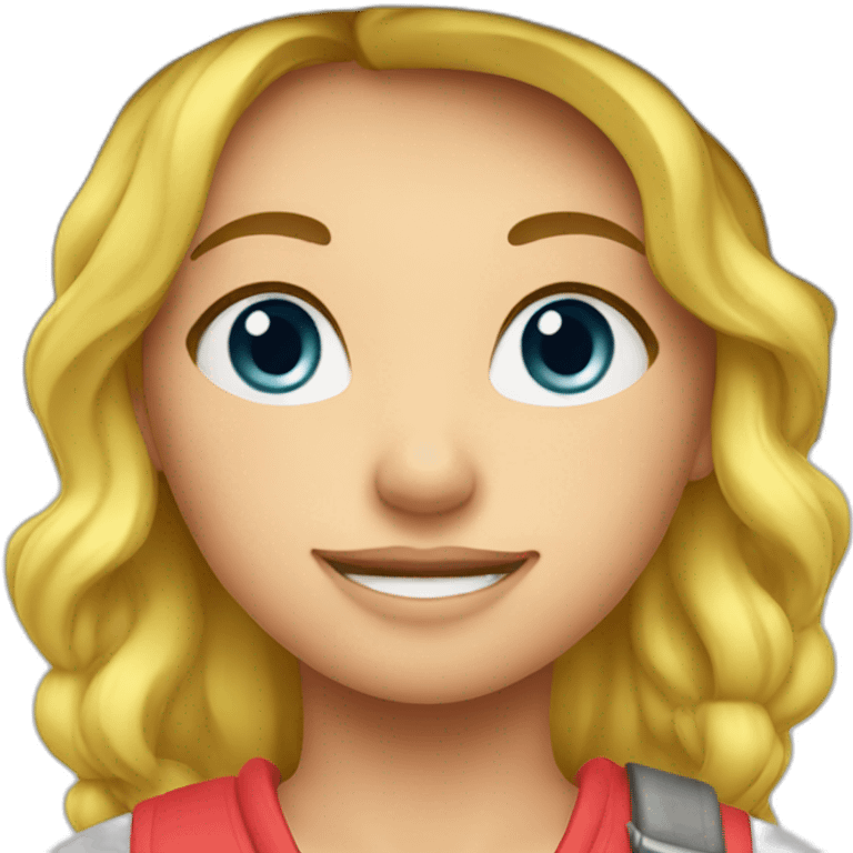 Pretty blonde farmer girl emoji