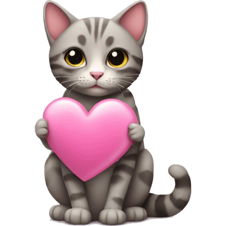 cat holding a pink heart  emoji