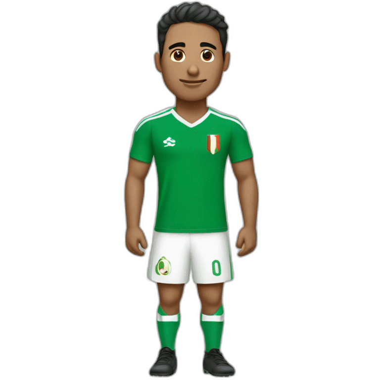 un homme qui porte le maillot de foot de l'Algérie emoji