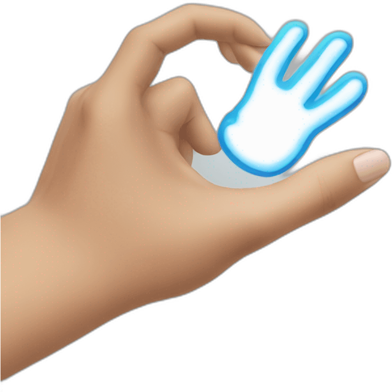 a hand clicking on a button emoji