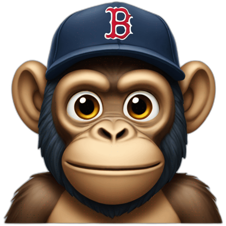 ape with a red sox cap emoji