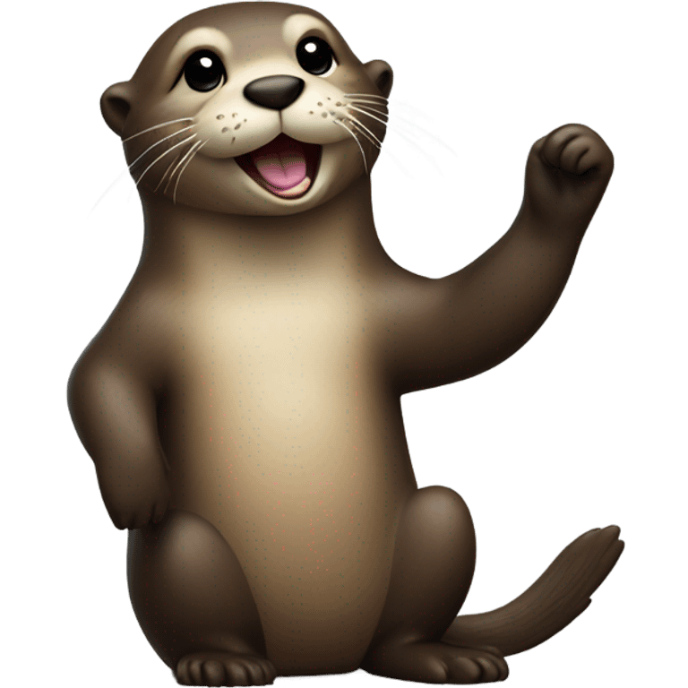 Otter using a peace sign, masterpiece, 20000 k ultra HD resolution  emoji