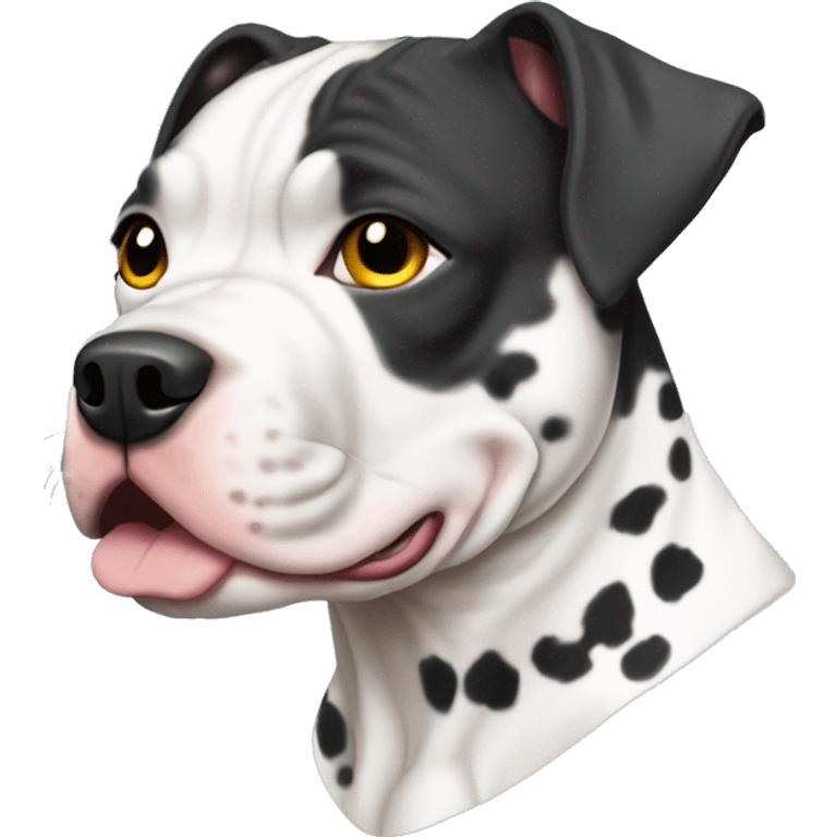 black and white speckled neck Pitbull emoji