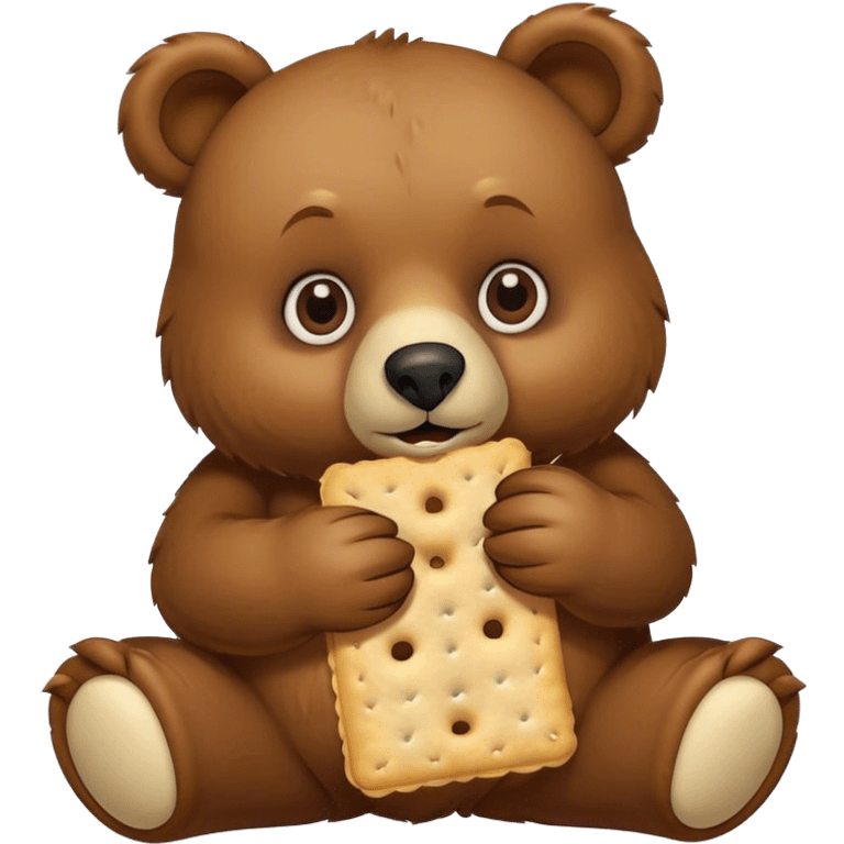 a sick bear eating a saltine cracker emoji