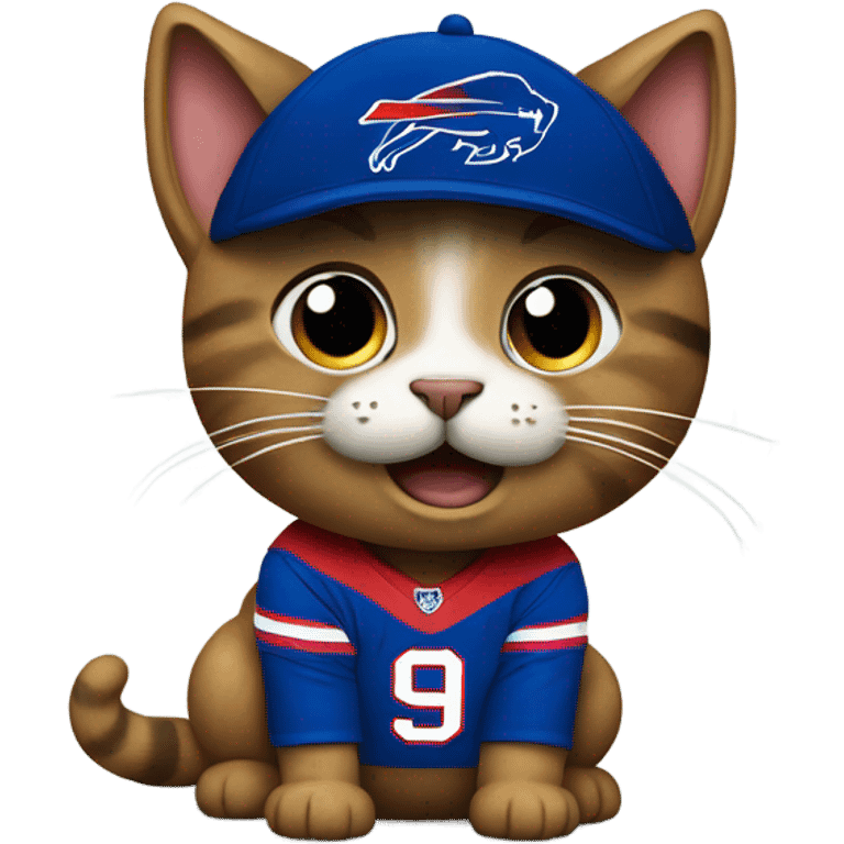 Cat wearing buffalo bills jersey  emoji