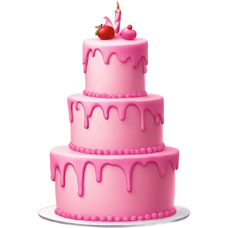 Tall Pink cartoon cake falling to side emoji