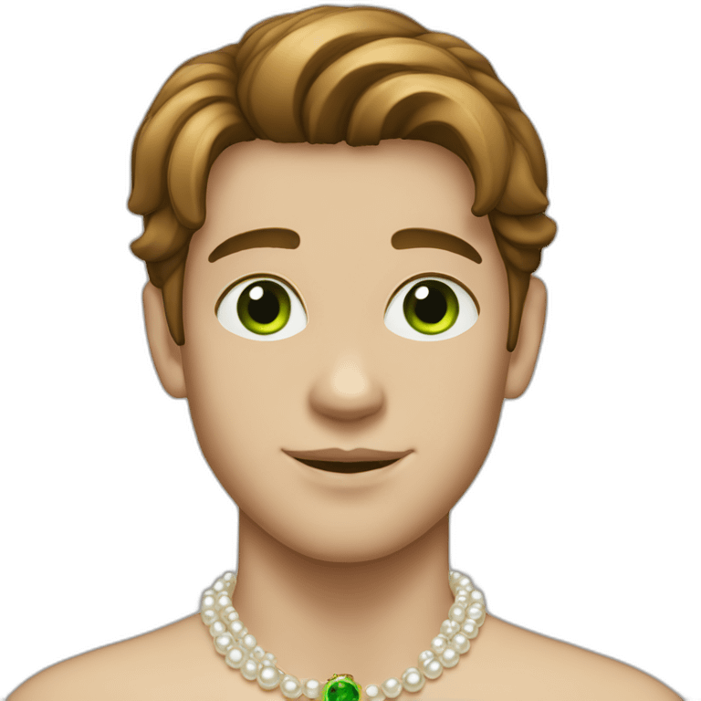 Posh-boy-with-pearl-necklace-and-green-eyes-and-brown-hair emoji