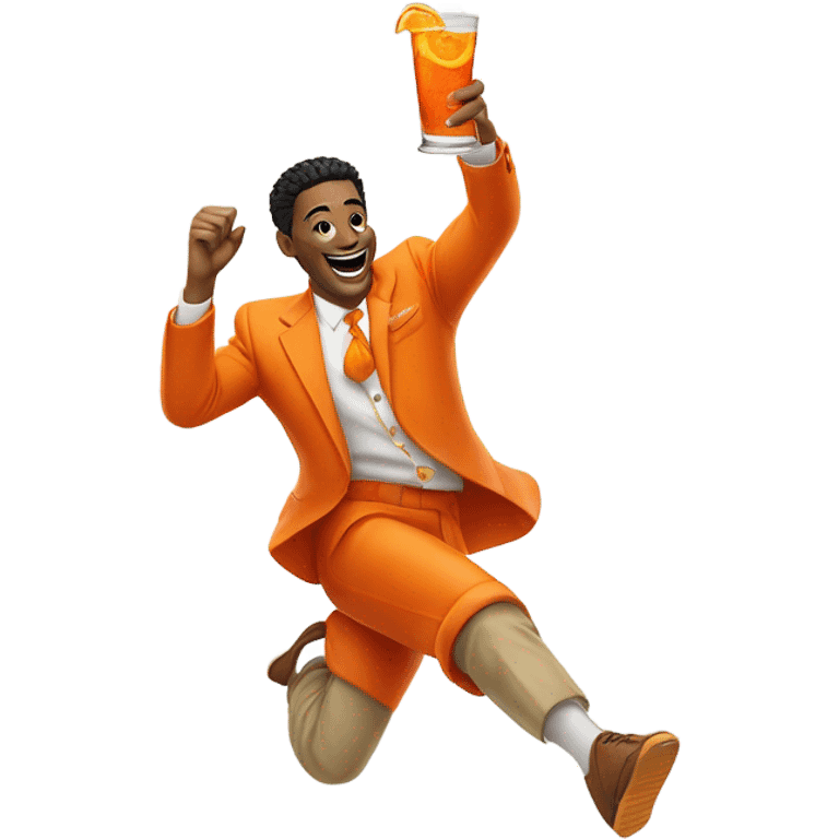 Jumping with aperol spritz  emoji