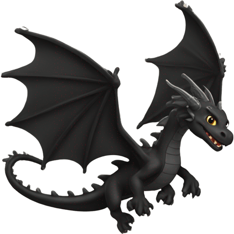 black dragons flying out of book emoji