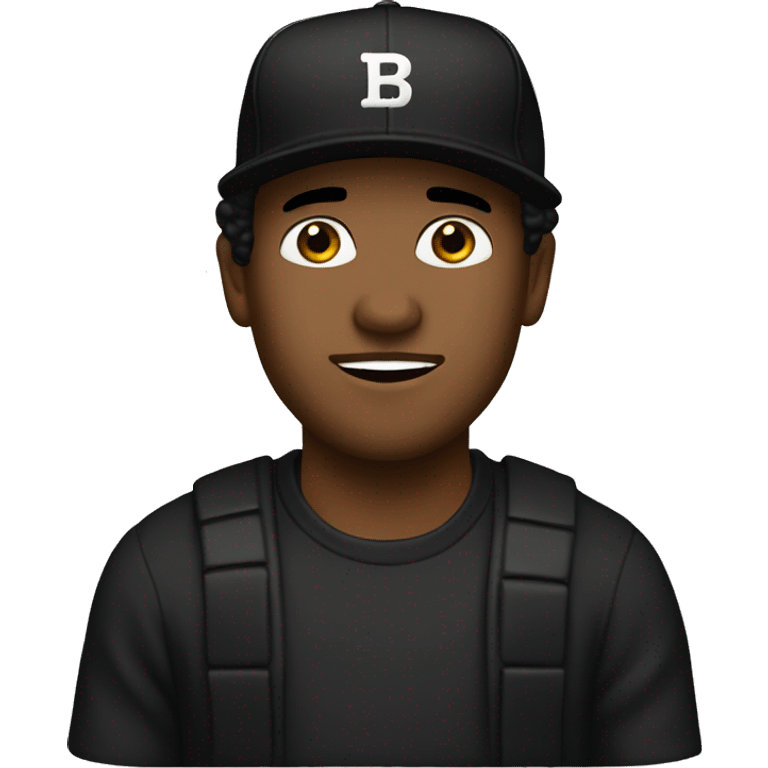 Brown guy whit black baseball hat, Boondock  style emoji