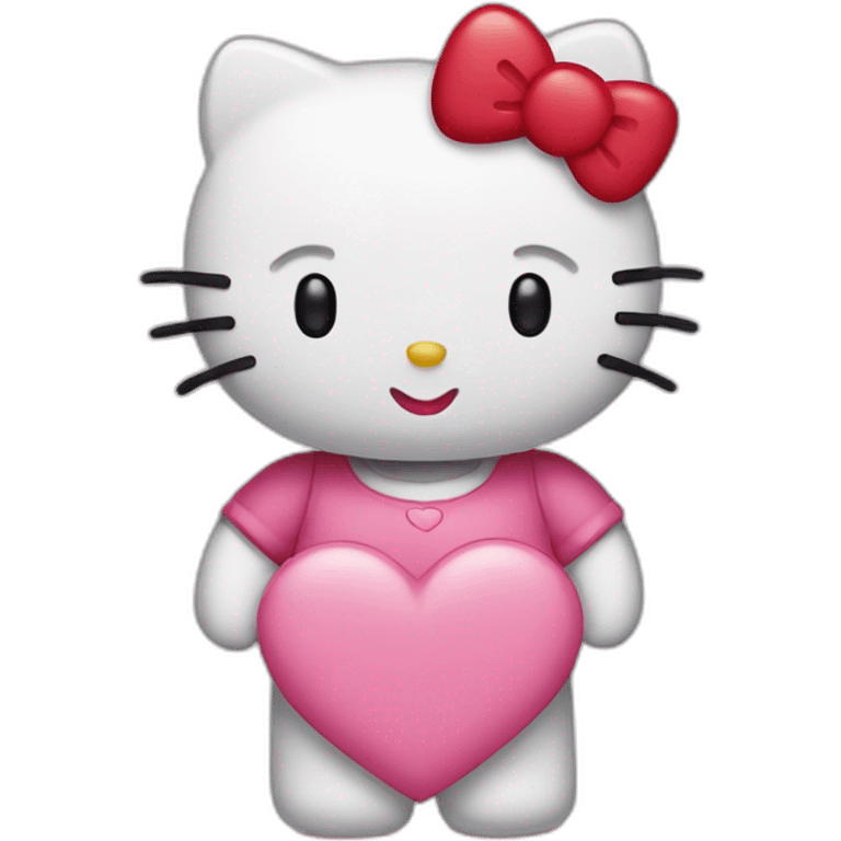 Hello kitty in love emoji