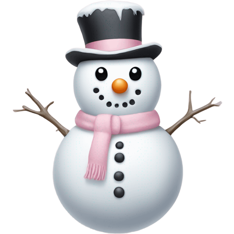 Cute white and light pink snowman emoji