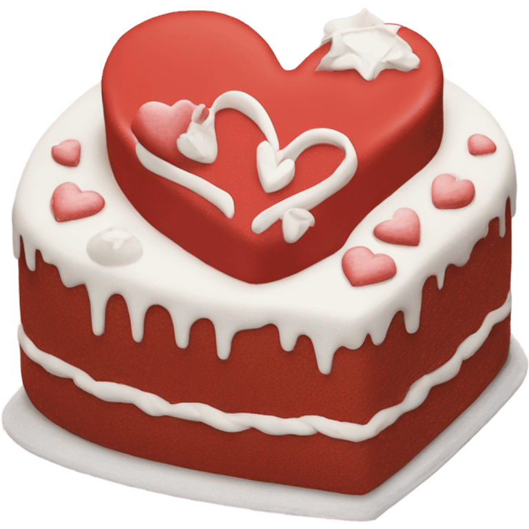 red heart shaped cake emoji