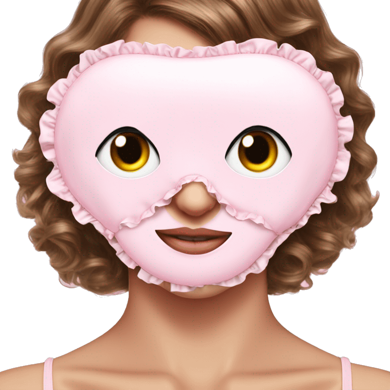 plain light pink sleep mask with ruffles emoji