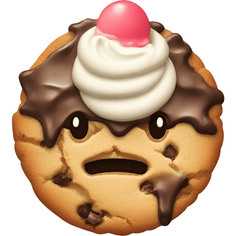 Cookie with ice cream on top emoji