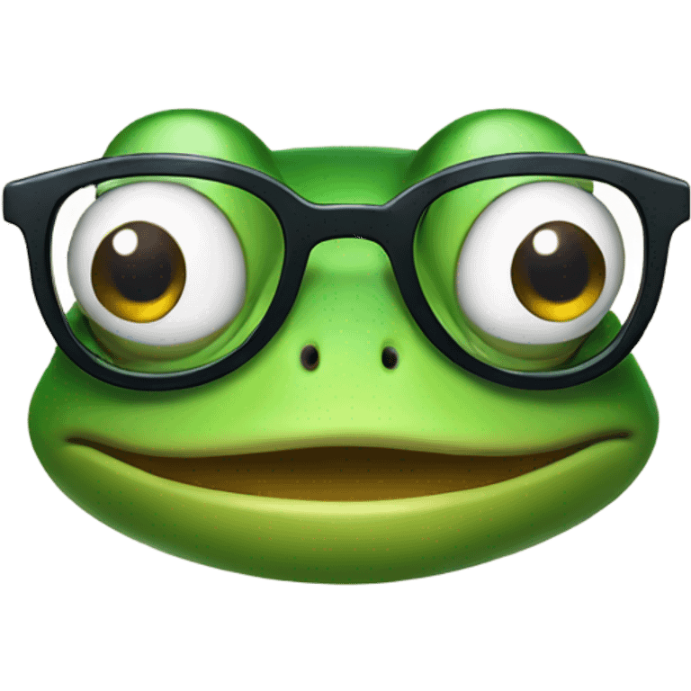 Nerdy frog with glasses and a moustache  emoji