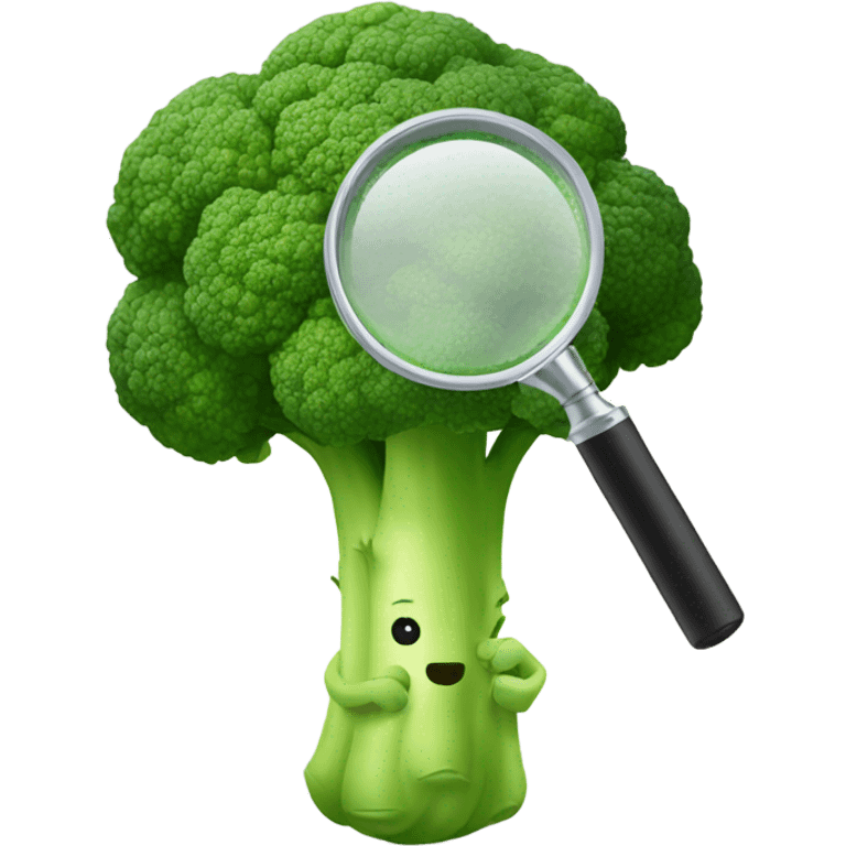 broccoli hold magnifying glass emoji