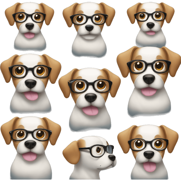 Dog with glasses  emoji