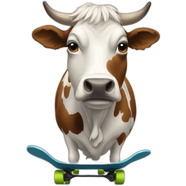 Vache qui fait du skate emoji