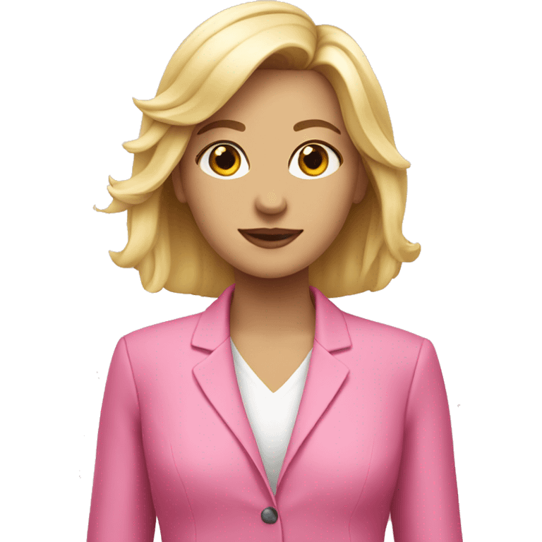 blonde girl in pink suit  emoji