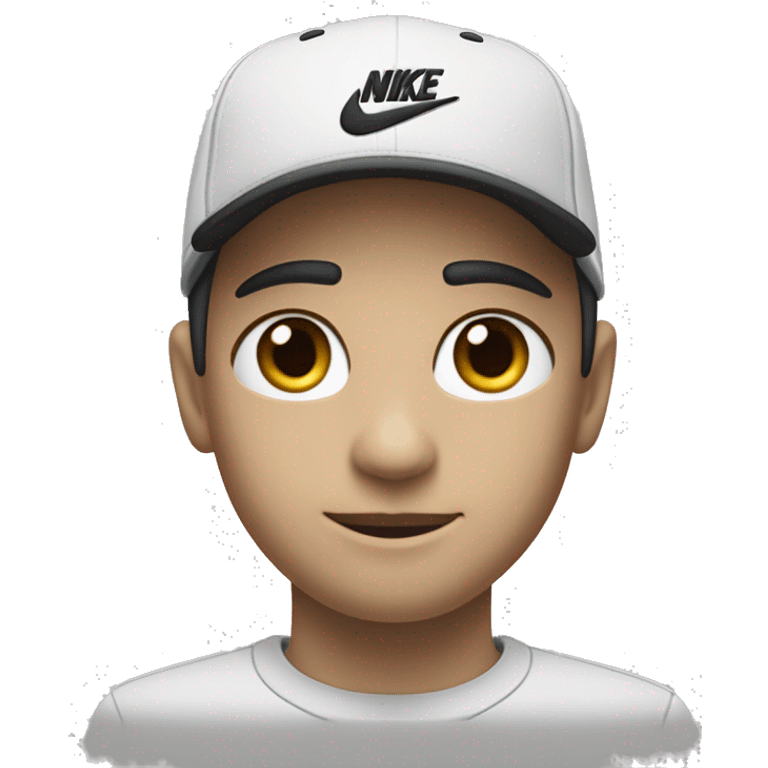 Una gorra nike en una persona blanca con sueter negro y pasamontañas  emoji