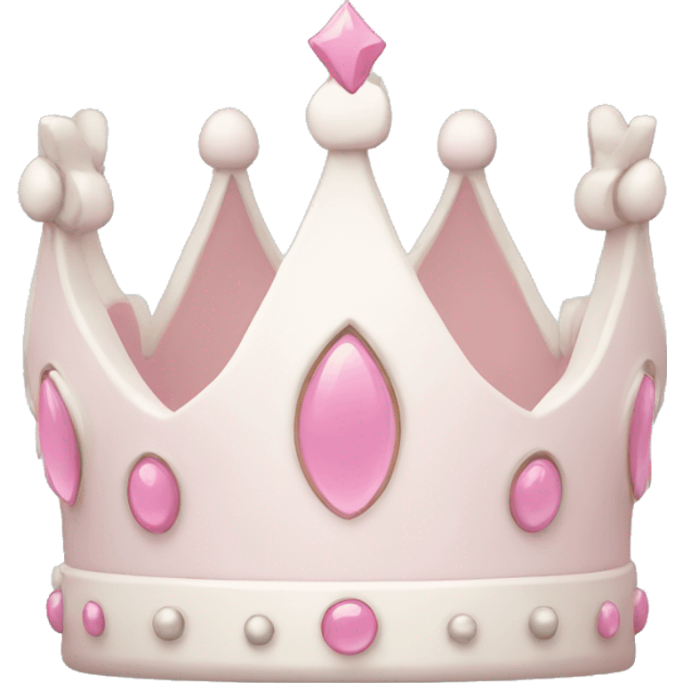 White and pastel pink crown emoji