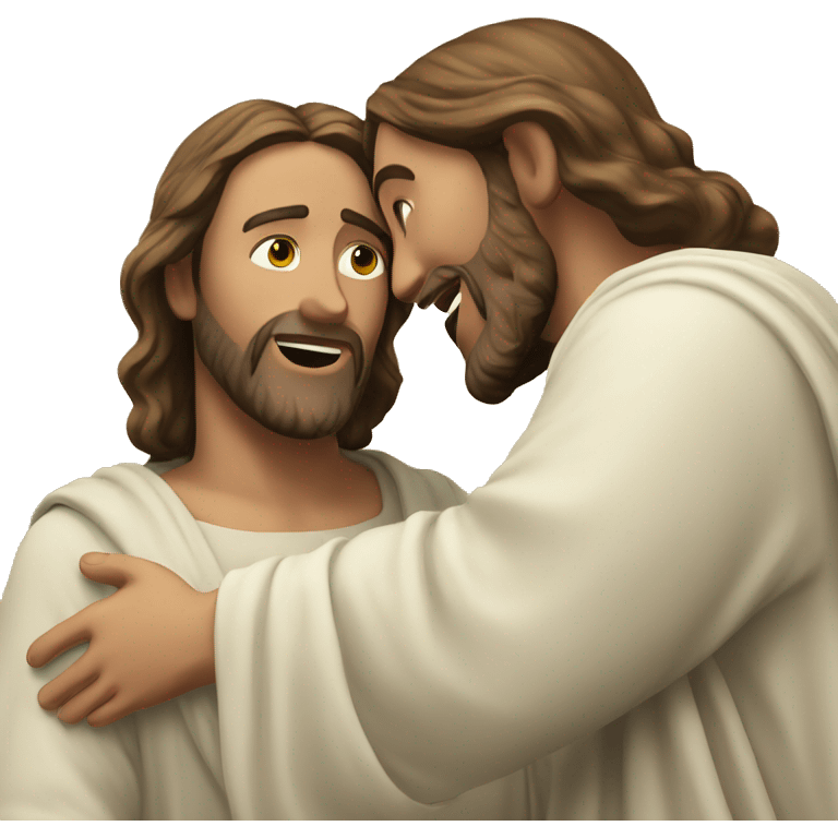 Jesus being hit on the other cheek emoji