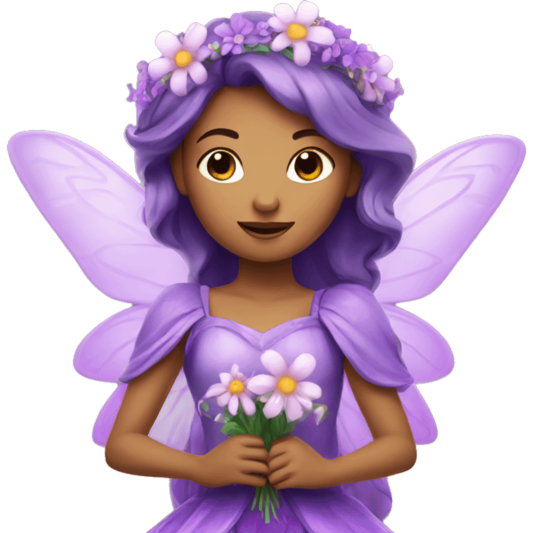 Purple Fairy Princess with flowers emoji