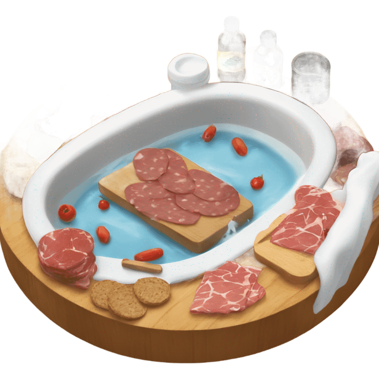 Charcuterie board taking a bath  emoji