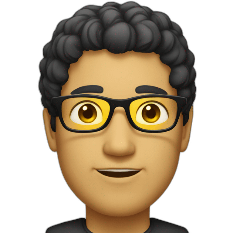 Man with yellow tinted glasses and black hair  emoji