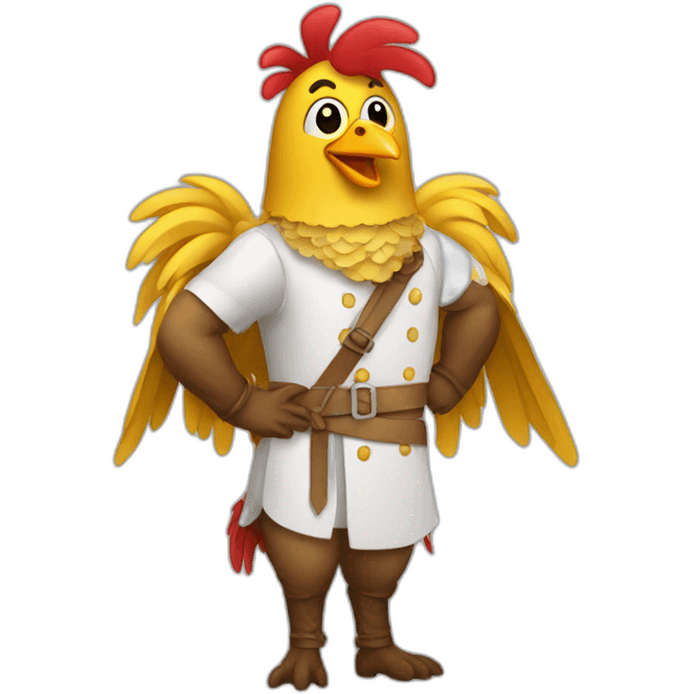 backend developer using a chicken costume emoji