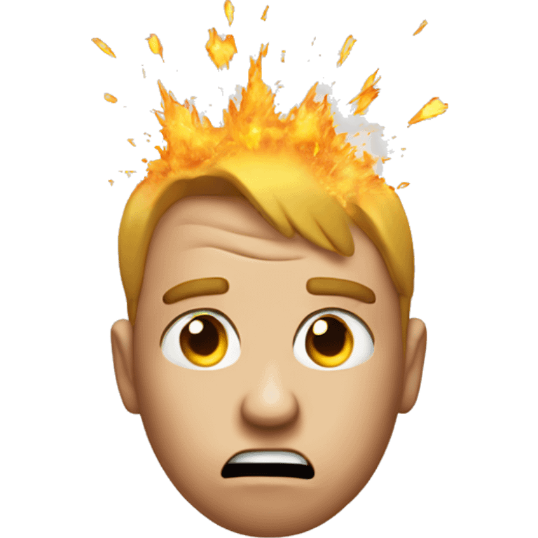 Doubtful face emoji with exploding head
 emoji