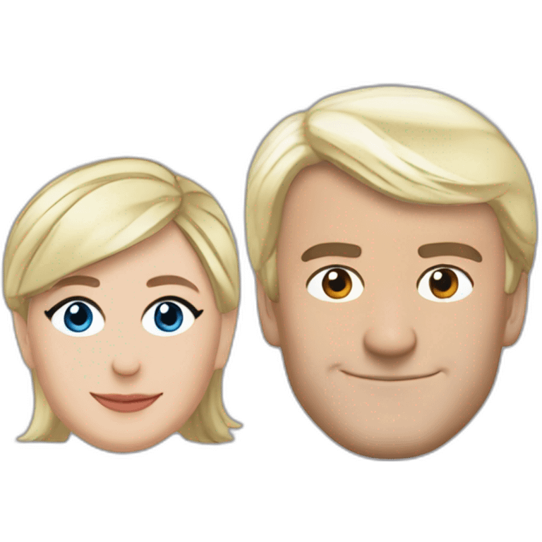 Macron et marine le Pen emoji