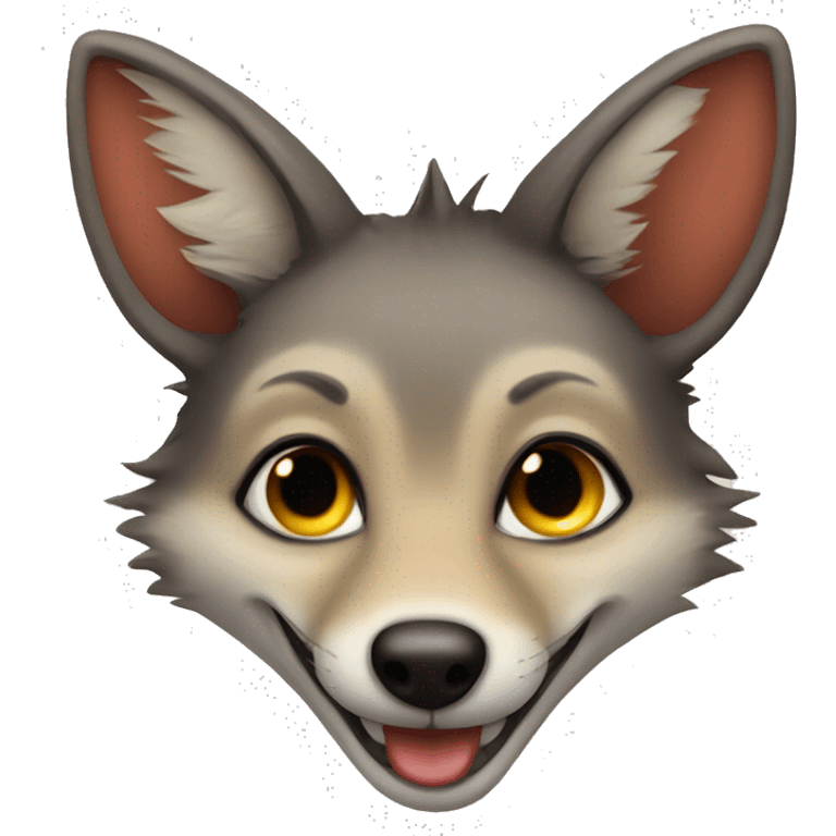 smiling jackal with heart eyes emoji