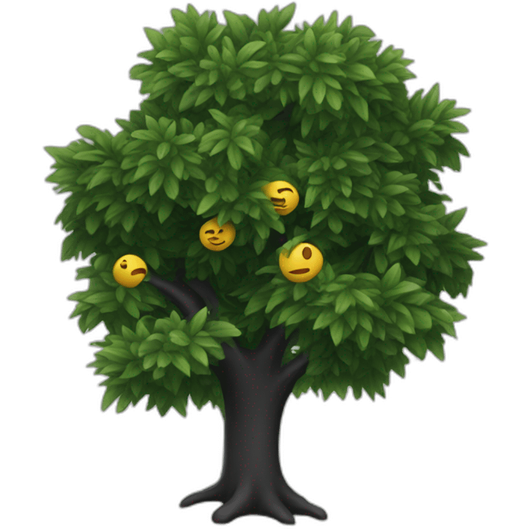 Personne noir dans arbre emoji