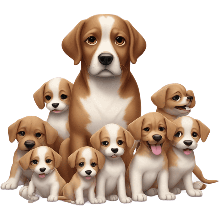 Dog with 10 babies  emoji